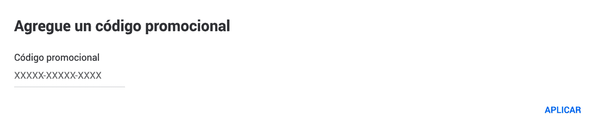 agregar codigo promocional codigo promocional google